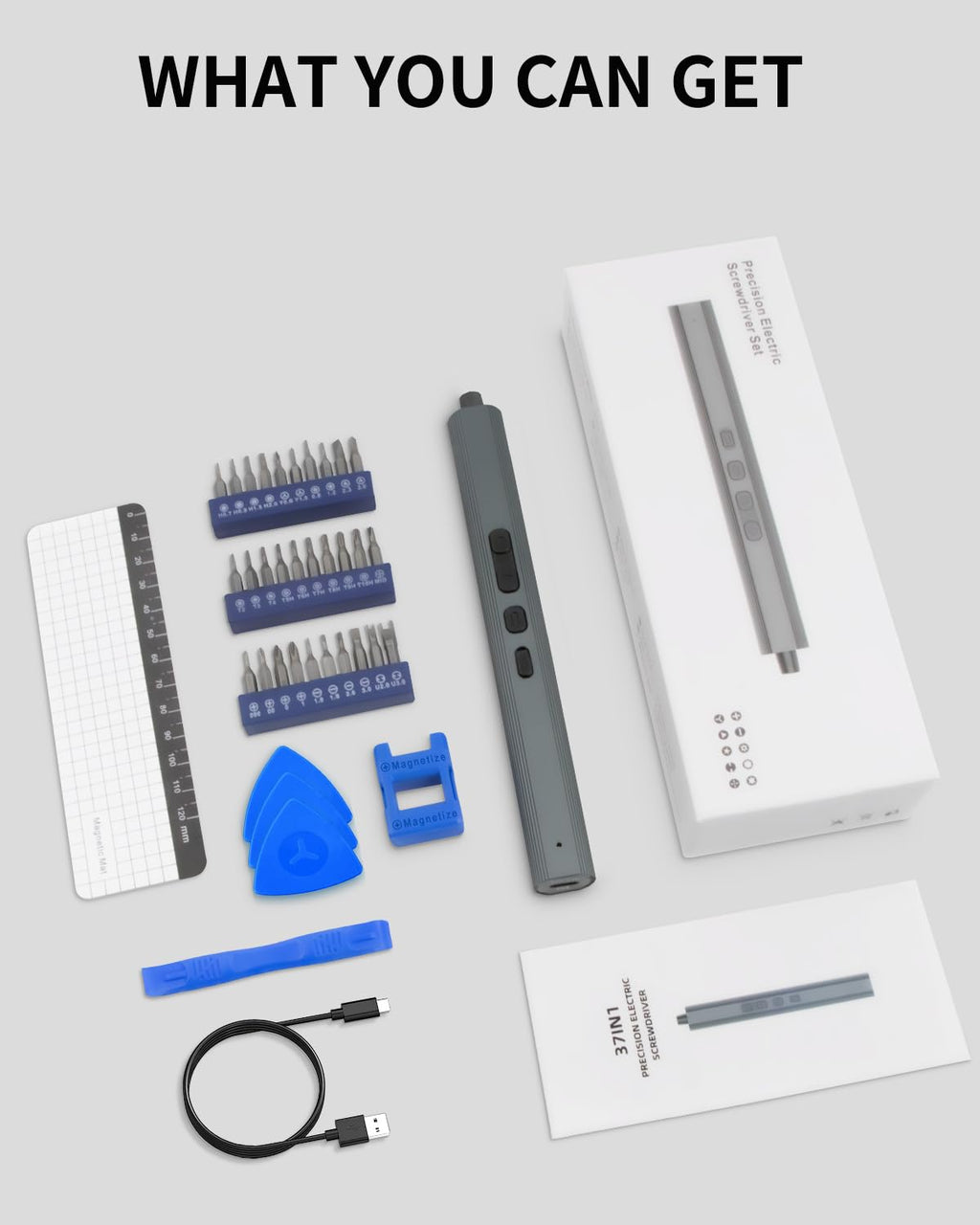 Mini Electric Screwdriver Set 140-IN-1: UnaMela Small Electric Screwdriver Cordless - 120 Precision Bits, 5 Torque Settings, LED Light, Magnetic Power Screwdriver Repair Tool Kit for PC RC Electronics