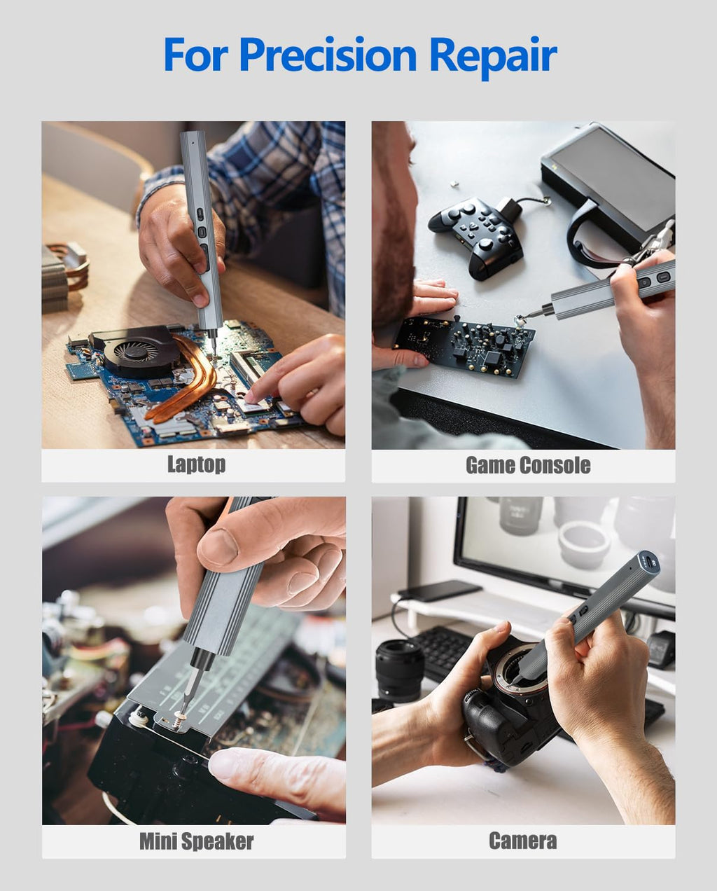 Mini Electric Screwdriver Set 140-IN-1: UnaMela Small Electric Screwdriver Cordless - 120 Precision Bits, 5 Torque Settings, LED Light, Magnetic Power Screwdriver Repair Tool Kit for PC RC Electronics