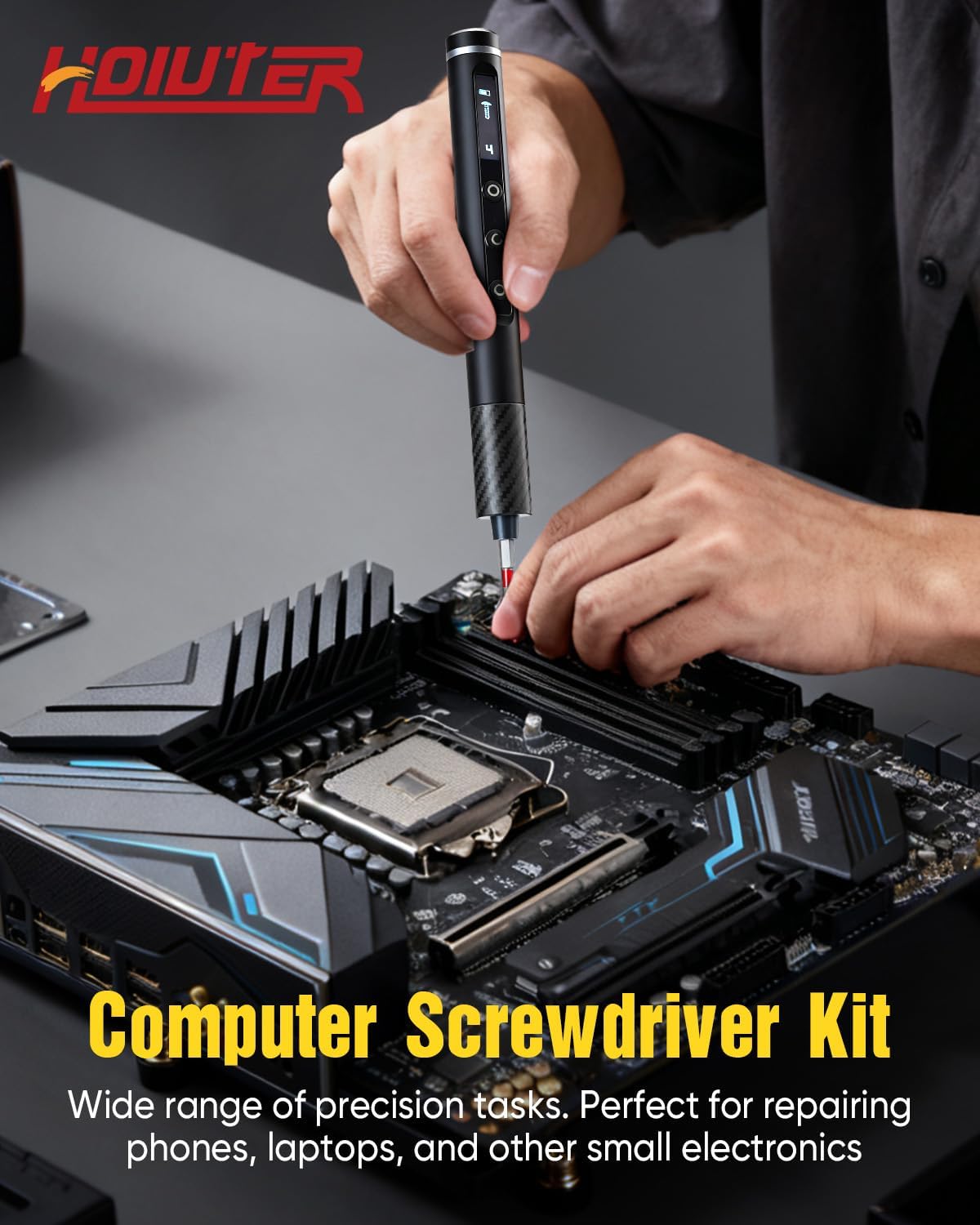 68-in-1 Mini Electric Screwdriver, 2026 Upgraded Mini Precision Electric Screwdriver Set with LED light, 5-Torque magnetic screwdriver kit for Repair PC phone Electronics Camera Laptop Watch (Black)